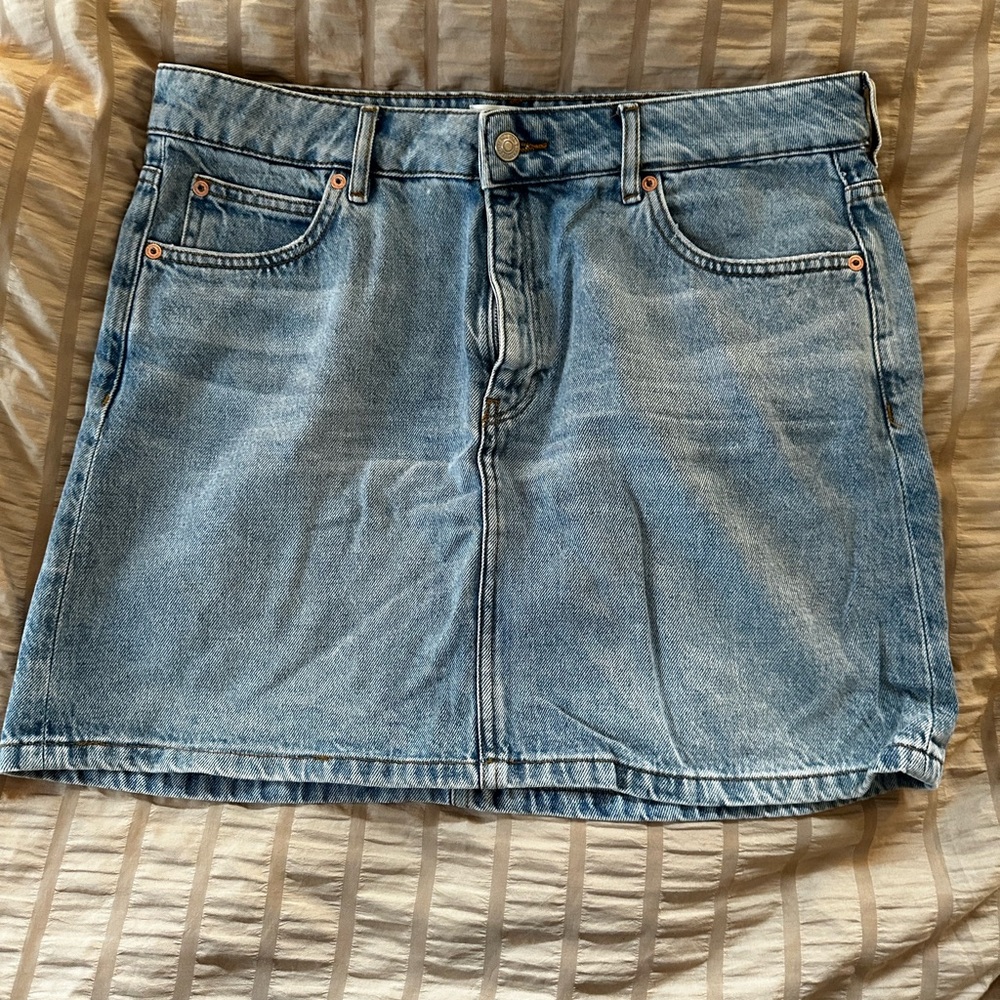 Mango Blue Mini Skirt Casual Denim